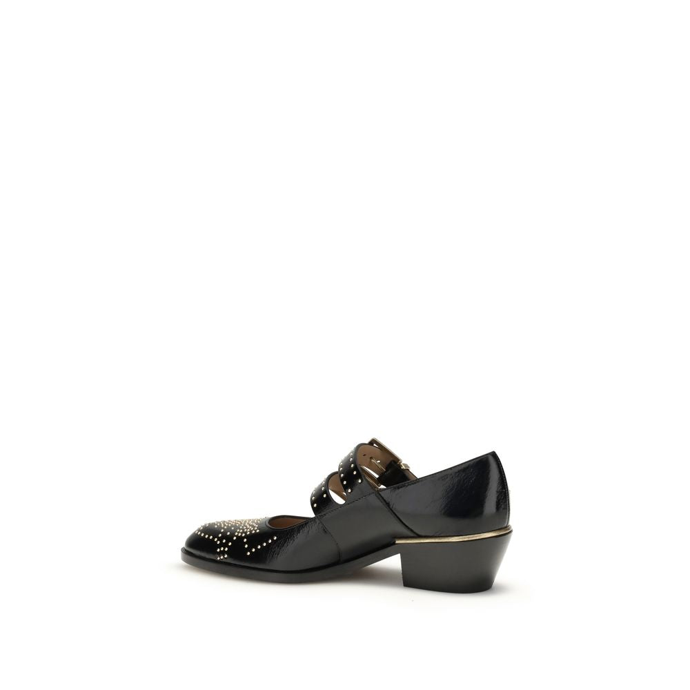 Black Calf Leather Bos Taurus Ballet Flats