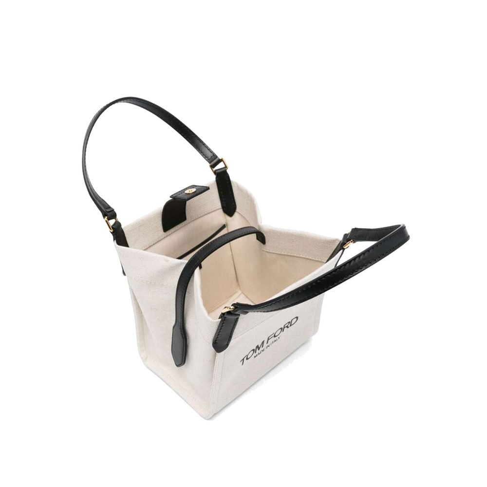 Beige Canvas Tote Bag