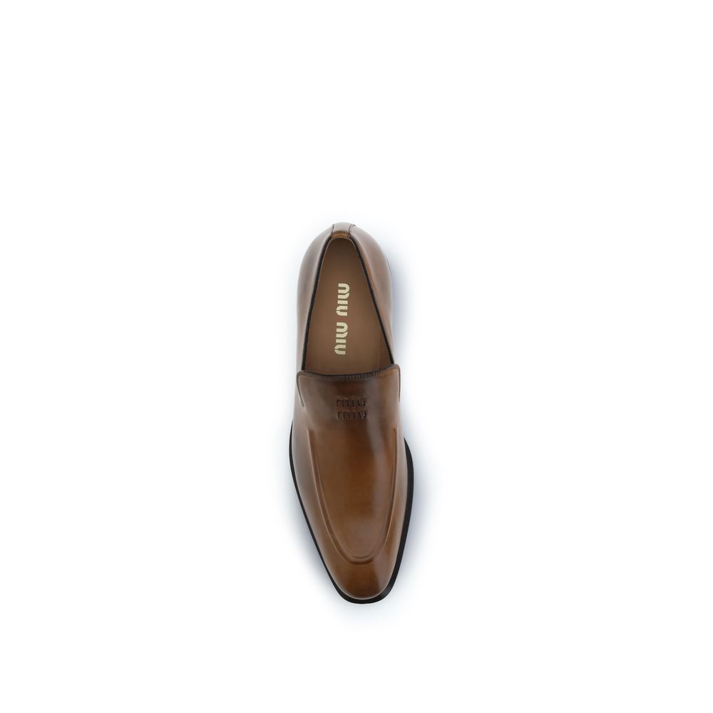 Brown Calf Leather Bos Taurus Slip-On Loafers