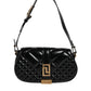 Black Calf Leather Quilted Shoulder Strap Bag