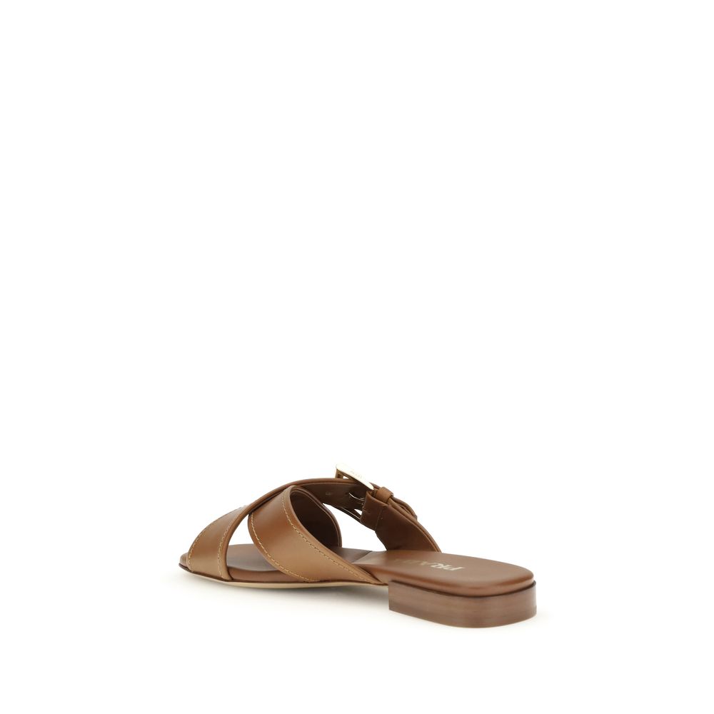 Brown Calf Leather Bos Taurus Sandals