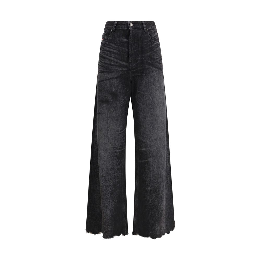 Black Cotton Relaxed Fit Jeans